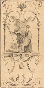 Herder en herderin door Pierre Alexandre Aveline