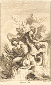 Twee tritons en een zwaan, in of na 1736