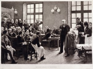 Een klinische lezing door Dr. Charcot in de Salpetriere in 1887