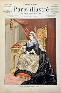 Portret van Victoria Iere, Koningin van Engeland (1819-1901) door Andre Brouillet, Gravure van 1887 in 