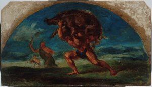 Schets voor de salon van de Vrede van het Hôtel de Ville de Paris: Hercules en het Erymantische Zwijn, naar Delacroix, tussen 1852 en 1854