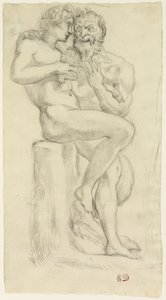Studie van een naaktfiguur en een faun