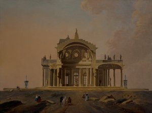 Fantastische Architecturale Studies met Figuren door Pierre Antoine Demachy
