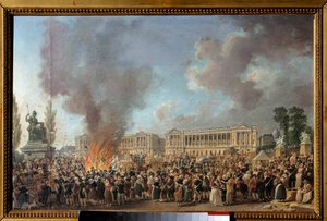 Feest van de eenheid op de Place de la Concorde (29 thermidor an I of 10 augustus 1793) door Pierre Antoine Demachy