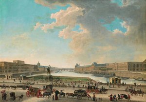 Uitzicht op Parijs vanaf de Place Dauphine, Tussen 1750 en 1775