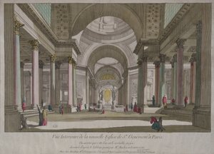 Zicht op het interieur van het Pantheon in Parijs door Pierre Antoine de Machy