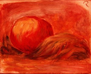 Appel met Blad door Pierre Auguste Renoir