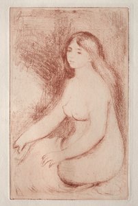 Zittende Baadster door Pierre Auguste Renoir