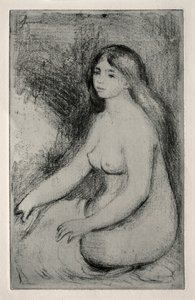 Zittende badende door Pierre Auguste Renoir