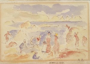 Strandscène, 1883 door Pierre Auguste Renoir