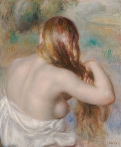 Blonde die Haar Haar Vlecht door Pierre Auguste Renoir