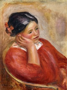 Gabrielle leunend door Pierre Auguste Renoir
