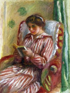 Gabrielle leest door Pierre Auguste Renoir
