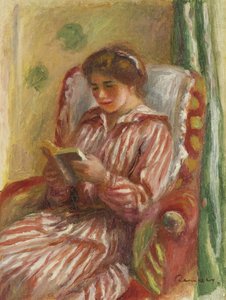Gabrielle leest, 1910 door Pierre Auguste Renoir