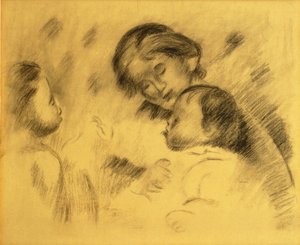 Gabrielle Renard met Jean Renoir en een klein meisje, ca. 1895-96