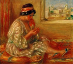Gabrielle in Algerijnse kleding door Pierre Auguste Renoir