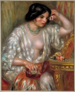 Gabrielle met sieraden: Gabrielle Renard, verpleegster van de zoon van de kunstenaar door Pierre Auguste Renoir