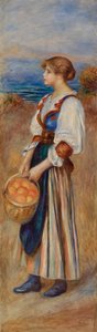 Meisje met Mand Sinaasappels door Pierre Auguste Renoir