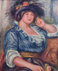 Meisje met een roos, 1913, 1923 door Pierre Auguste Renoir