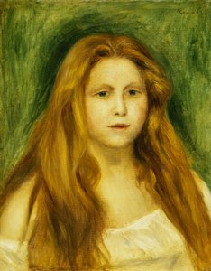 Hoofd van een meisje door Pierre Auguste Renoir
