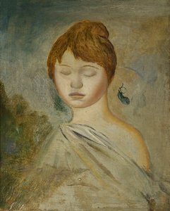 Hoofd van een Jonge Vrouw; Tete de Jeune Femme, ca. 1887 door Pierre Auguste Renoir