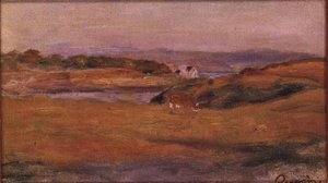 Heuvelachtig landschap door Pierre Auguste Renoir