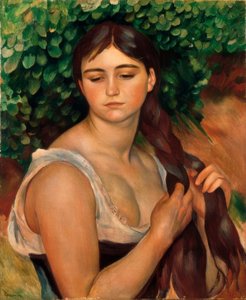 De vlecht door Pierre Auguste Renoir