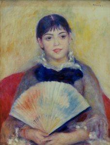 De vrouw met de waaier door Pierre Auguste Renoir