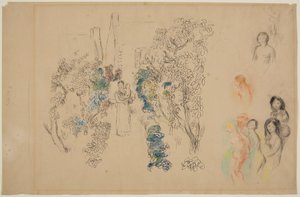 Landschap en figuren door Pierre Auguste Renoir