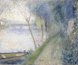 Landschap aan de rand van de Seine met de Pont d