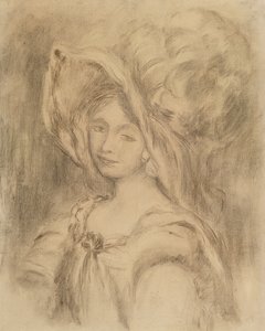 Mme Dieterle met een hoed, c.1896 door Pierre Auguste Renoir