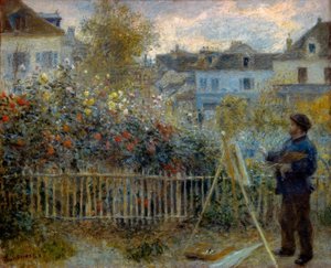Monet schilderend in zijn tuin in Argenteuil