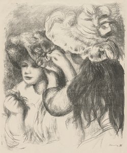 De hoed vastpinnen, 1897 door Pierre Auguste Renoir