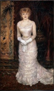 Portret van actrice Jeanne Samary door Pierre Auguste Renoir
