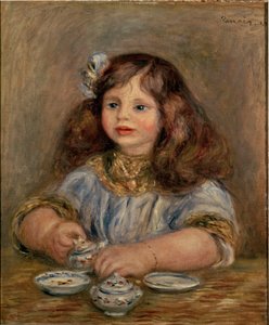 Portret van Genevieve Bernheim de Villers (1907-1936), toekomstige gravin Jean de la Chapelle door Pierre Auguste Renoir