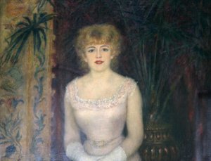 Portret van de Actrice Jeanne Samary, 1878 door Pierre Auguste Renoir