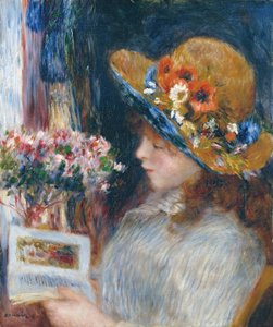 Lezend Meisje door Pierre Auguste Renoir