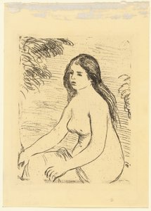 Zittende Naakte Vrouw door Pierre Auguste Renoir
