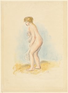Staande Vrouwelijke Bader door Pierre Auguste Renoir