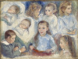 Studies van hoofden door Pierre Auguste Renoir