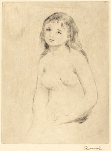 Studie voor een badende, eind 19e-begin 20e eeuw door Pierre Auguste Renoir