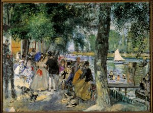 Zwemmen in de Seine of La Grenouillere. Cafébal bij Chatou. Schilderij door Pierre Auguste Renoir (1841-1919) 1860 Moskou, Pushkin Museum door Pierre Auguste Renoir