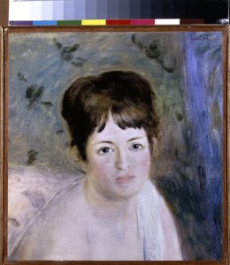 Hoofd van een vrouw door Pierre Auguste Renoir