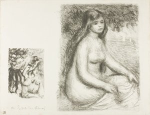 De Vastgepinde Hoed en de Badende door Pierre Auguste Renoir