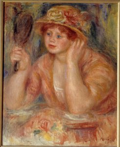 De vrouw in de spiegel door Pierre Auguste Renoir