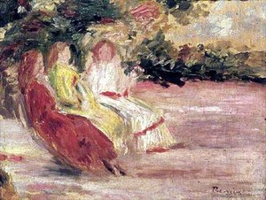 Drie vrouwen in het park door Pierre Auguste Renoir
