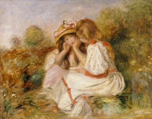 Twee meisjes door Pierre Auguste Renoir
