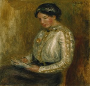 Vrouw die leest door Pierre Auguste Renoir