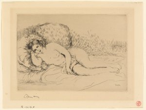 Liggende Vrouw, naar Links door Pierre Auguste Renoir