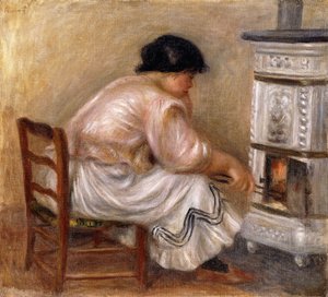 Vrouw bij de Hoek van de Kachel door Pierre Auguste Renoir